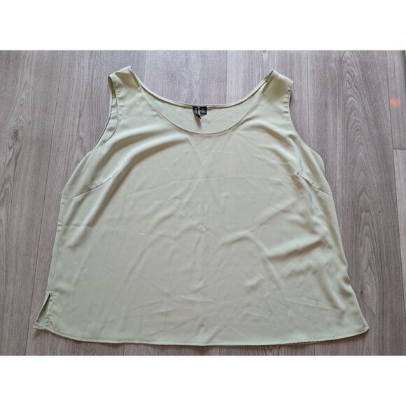 Vtg Essentials By Milano 2X Womens Light Green Sleeveless Blouse Top - Picture 3 of 7